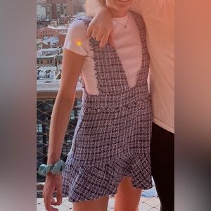 Blue and White Tweed Dress